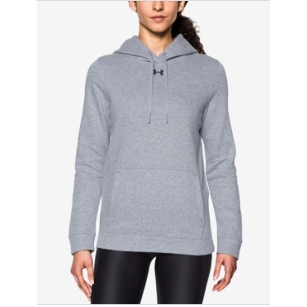 Under Armour Hustle Fleece Hoodie Womens XL Gray NWT‎ Loose Fit Pullover 1300261